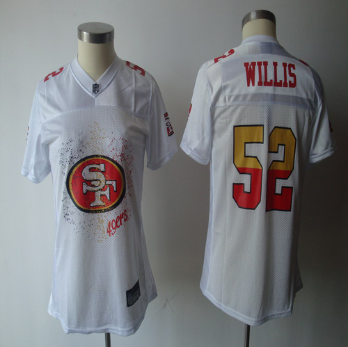 49ers #52 Patrick Willis White 2011 Women's Fem Fan Stitched NFL Jersey